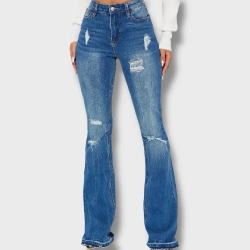 Tall Road Tripper Ripped Stretch Flare Jeans - 9 - Picture 1 of 3